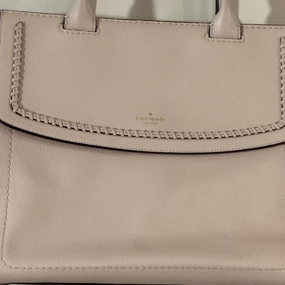 Kate Spade New‎ York Pink Pebbled Leather Whipstitch Tote  Shoulder Bag Gold HW
